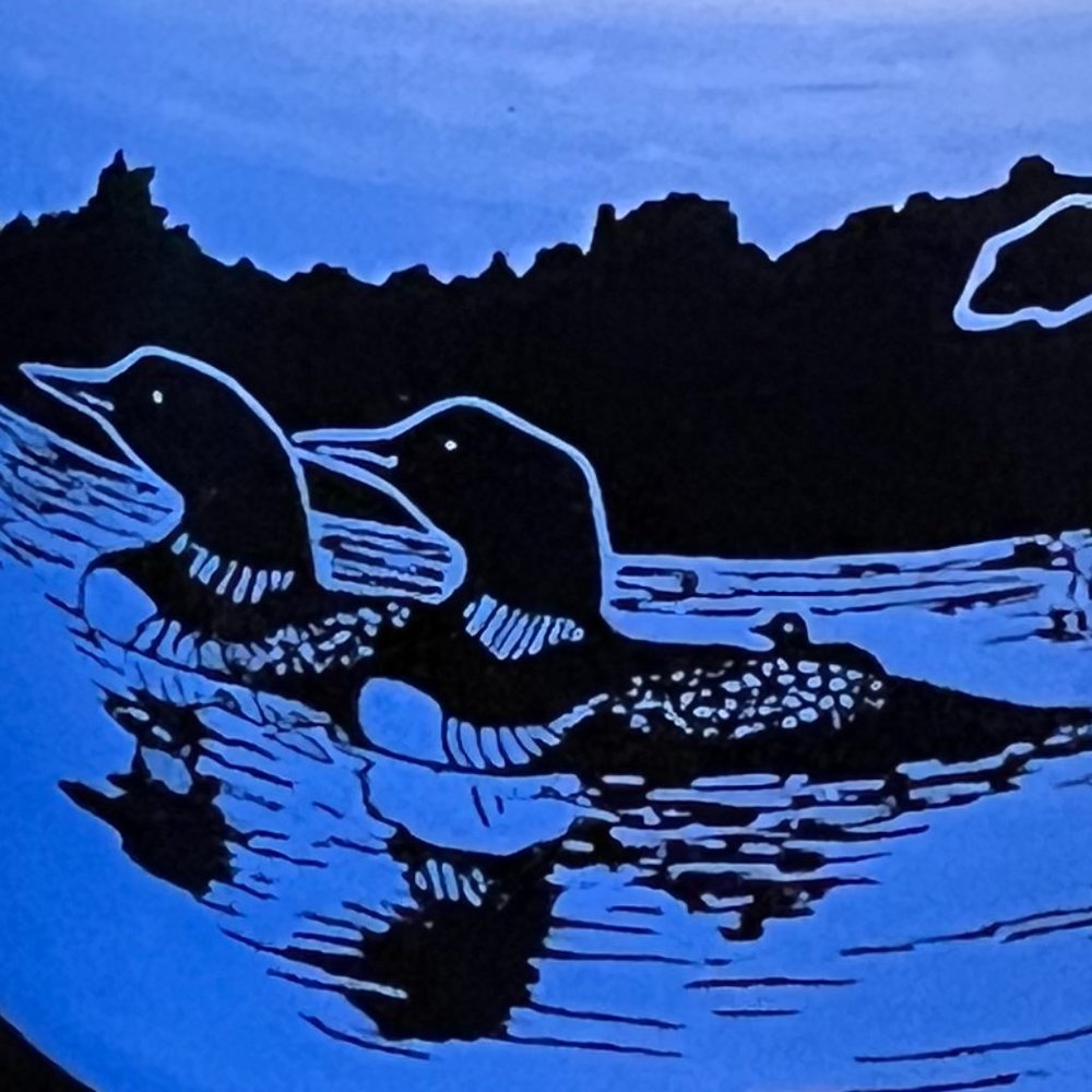 Minnesota Souvenir Ceramic Coffee Cup Mug Scenic Lake Ducks Black Blue - Picture 2 of 7